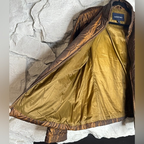 Land’s End | Women’s Copper Tone Quilted Zipper Jacket w/Primaloft, Size L - Picture 10 of 16